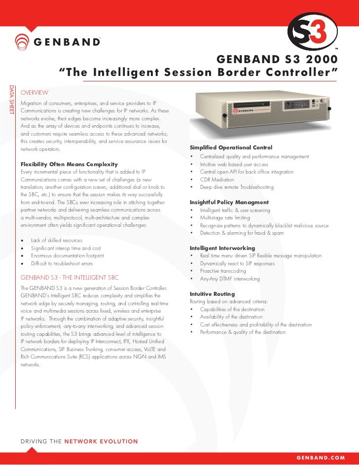 genband s3 sbc